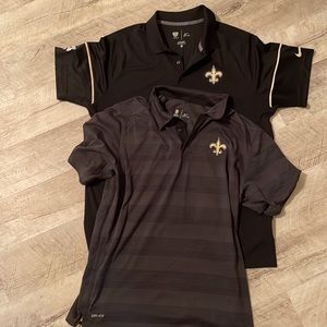 2 New Orleans Saints Nike Drifit golf polo